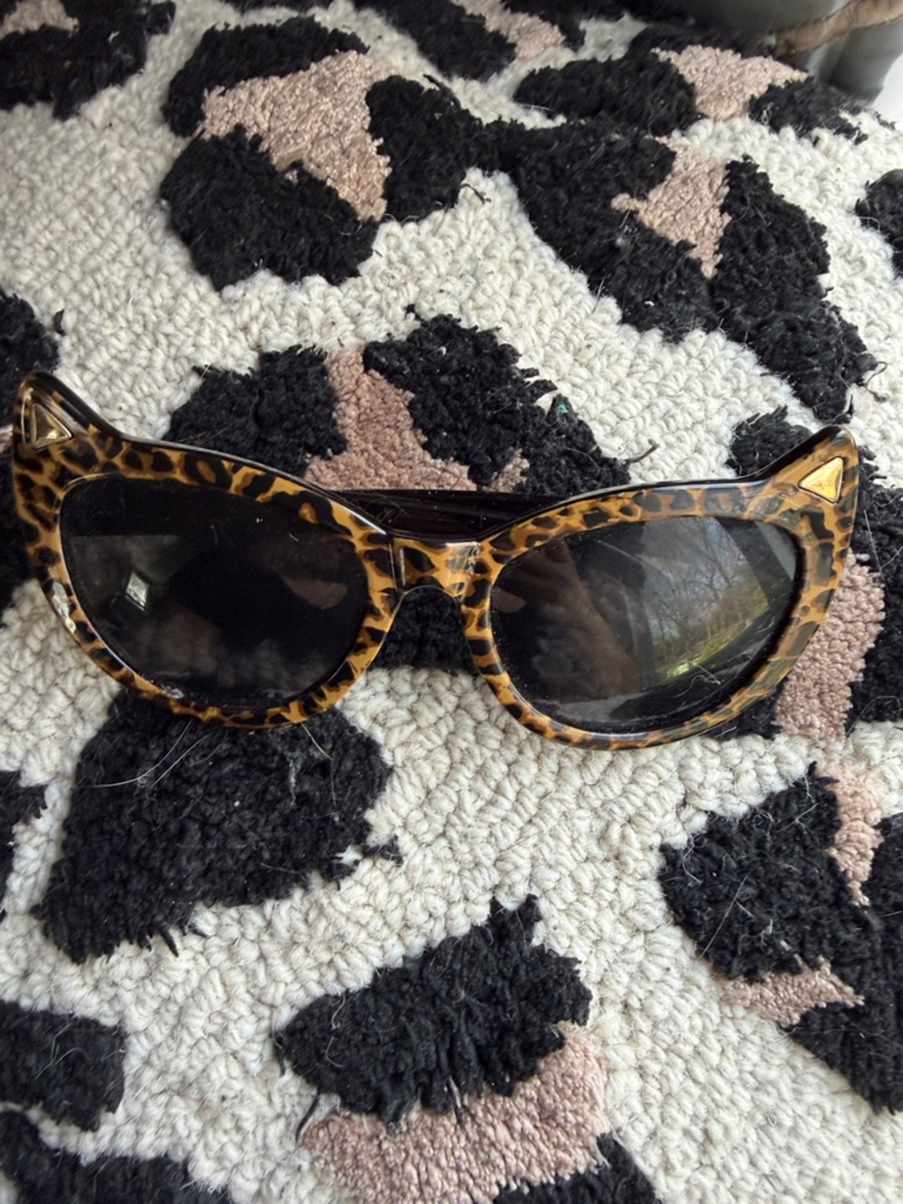 Betsey Johnson vintage retired Leopard Cat-Eye Sunglasses -  Animal Print